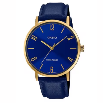 Casio General MTP-VT01GL-2B2 Blue Leather Band Men Watch